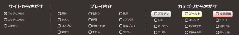 カテゴリーなど検索機能