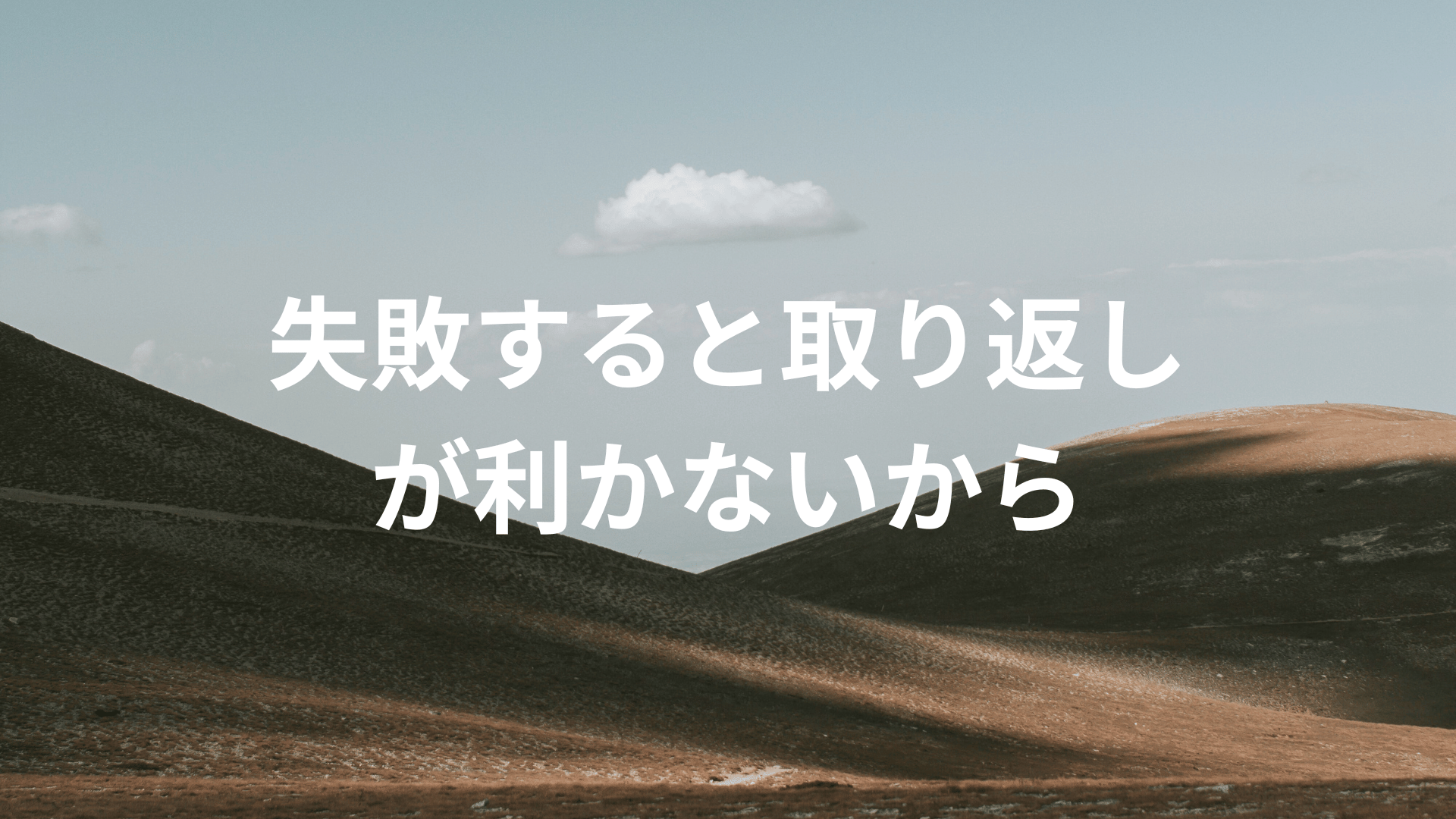 失敗すると取り返しが利かないから