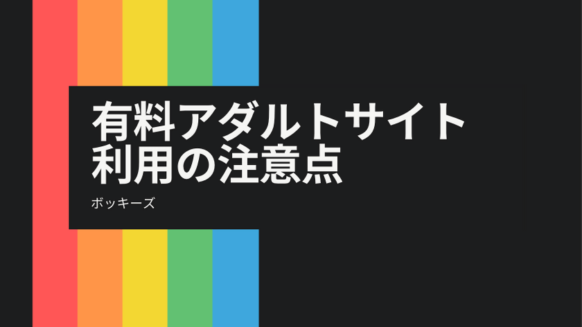 有料アダルトサイトを利用する上での注意点