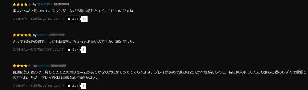 レビューが確認できる